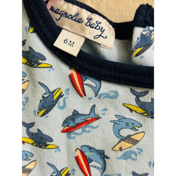 Surfing Shark Print Magnolia Baby Bubble 6 Months EUC - Picture 3 of 4